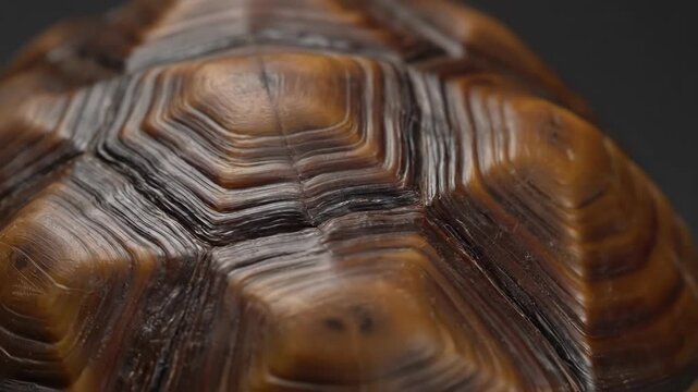 Detailed close up of a tortoise shell showcasing its intricate geometric patterns and earthy brown tones highlighting natural artistry and resilience