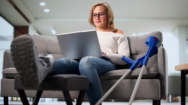 Woman After Leg Fracture Injury