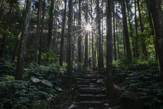 Landscape View Of Beautiful Trails To Wainiaozui Shan With View Of Shihmen Reservoir Form Mautu Discovery Forest Hiking Trail, Guanxi, Hsinchu, Taiwan 