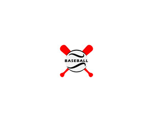 Flat design baseball logo template
