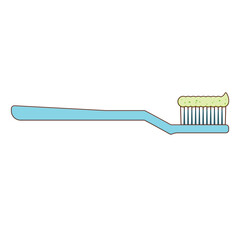 Blue Toothbrush with green toothpaste cartoon cute