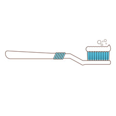 White Toothbrush with white toothpaste cartoon cute
