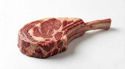Obraz premium Raw Tomahawk steak isolated on white background