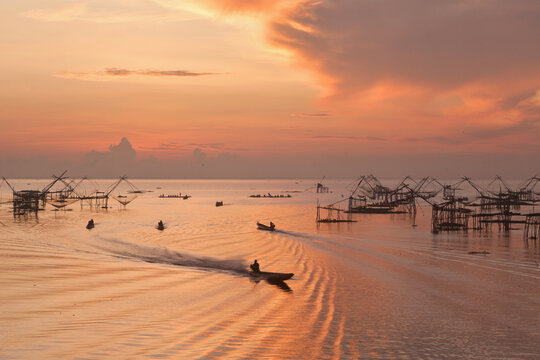 beautiful view point sunrise at pakpra phatthalung thailand