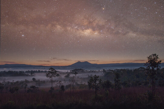 View point in the outback under the Milky Way