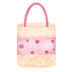 Snack bag  Japanese Food Watercolor Illustration. ideal for Food, Valentine&rsquo;s Day, graphics, romantic branding, stickers, and social media visuals.