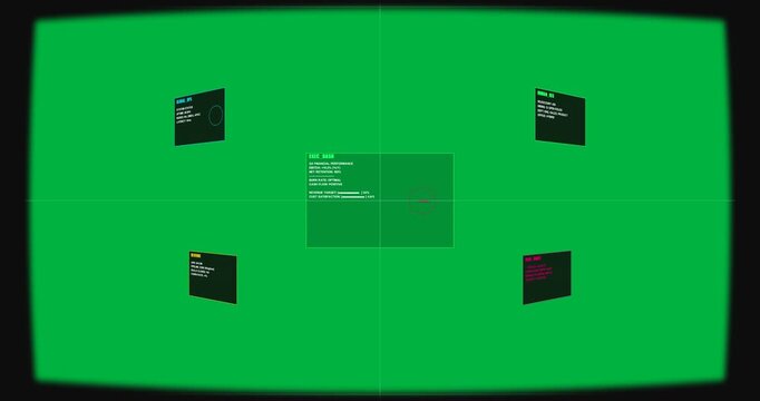 Target ring appearing EXEC_DASH panel expanding cards settling revealing metrics on transparent HUD