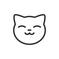 Obraz premium Cat face, linear icon. Pet character and animal emotion. Line with editable stroke.