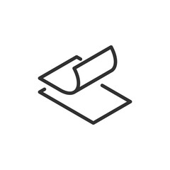 Layered sheets, linear icon. Material layers and surface structure. Line with editable stroke.