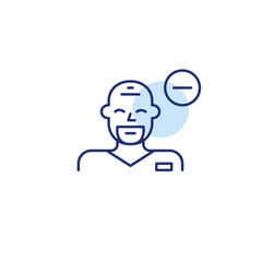 Fototapeta premium Surgeon and minus. Doctor appointment cancelled, time unavailable. Pixel perfect, editable stroke vector icon