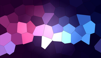 Glowing purple and pink geometric mosaic with bright white highlight