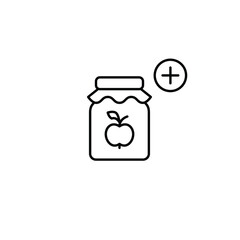 Fototapeta premium Apple jar jam and plus. New flavors added. Fresh farm produce. Pixel perfect, editable stroke vector icon