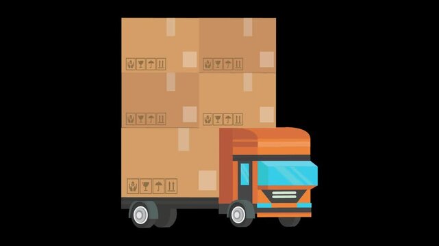 Flat Design Animated Cargo Concept