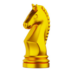 Golden Chess Knight Piece © uigodesign