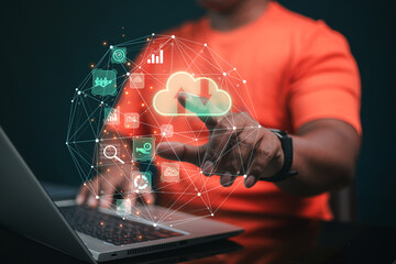 cloud technology concept Global network of metaverse systems exchange of information global business Megatrends on the Internet for Telecommunication