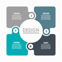 Circular infographic with labeled segments, ideal for presenting structured data or concepts in a visual format. Vector illustration.