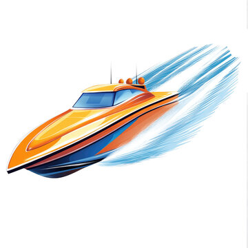 An illustration of powerboat racing