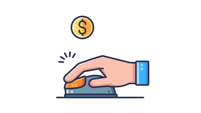 Pay Per Click Animated Icon. Seamless Looping