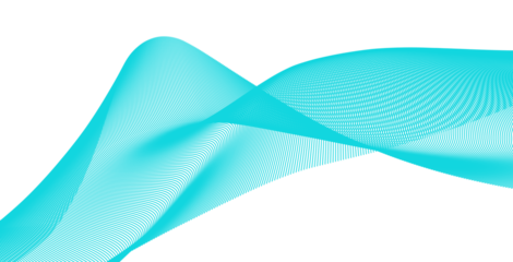 Abstract flowing turquoise wave pattern with smooth layered lines and transparent gradient motion