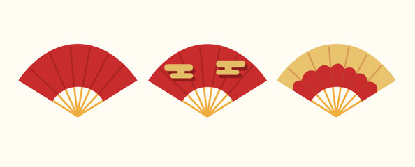 Chinese Folding Fans Vector Set