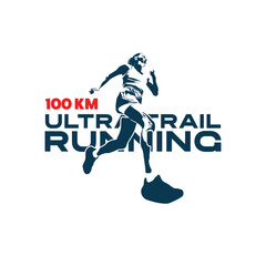 ultra trail running logo vector