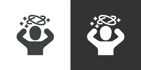 Dizziness or Disorientation icon. Solid glyph series icon