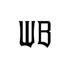 WB monogram logo design letter text name symbol monochrome logotype alphabet character simple logo
