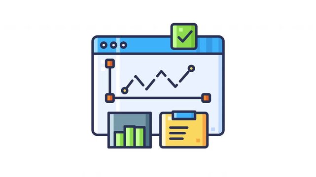 Web Analytics Animated Icon. Seamless Looping