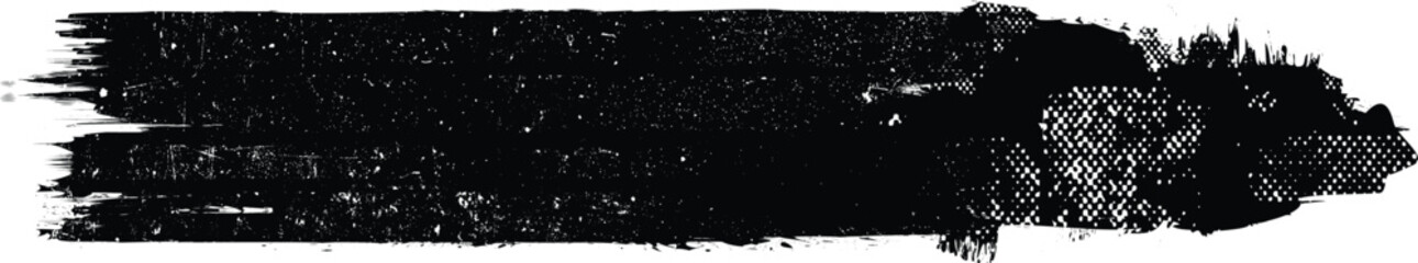 Obraz premium Grunge Paint Roller . Vector brush Stroke . Distressed banner . Black stripes isolated. paintbrush edge collection . Modern Textured shape . Dry border in Black . Bulge lines 