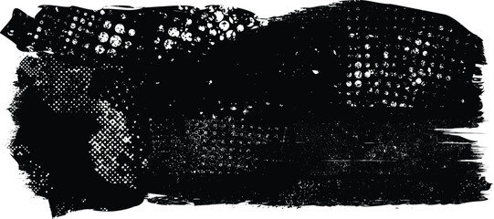 Grunge Paint Roller . Vector brush Stroke . Distressed banner . Black stripes isolated. paintbrush edge collection . Modern Textured shape . Dry border in Black . Bulge lines
