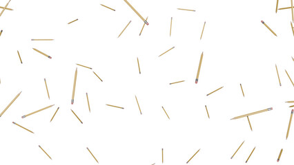 Scattered Wooden Matchsticks on Black Background