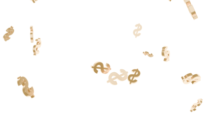 Floating Dollar Signs on Black Background