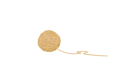 Ball of Yarn on Black Background