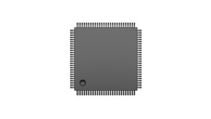 Microchip on Black Background