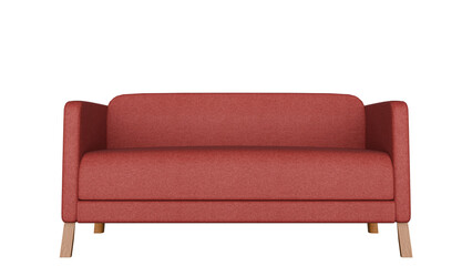 Modern Red Sofa on Black Background