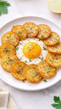 Crispy Potato Omelet with Runny Egg &ndash; Delicious Breakfast Plate