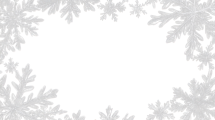 frame of christmas winter snowflakes isolated on white or transparent png