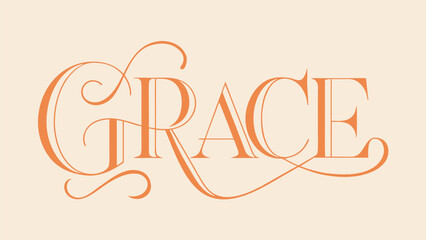 Refined vector illustration of 'grace' in elegant typography © merry