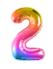 inflatable ball figured rainbow color number on white background