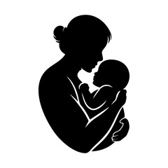 Mother holds baby in close embrace and connection