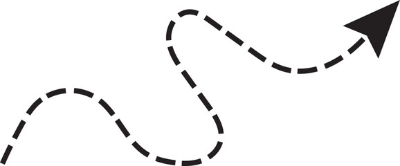 Long line dash arrow vector icon.
