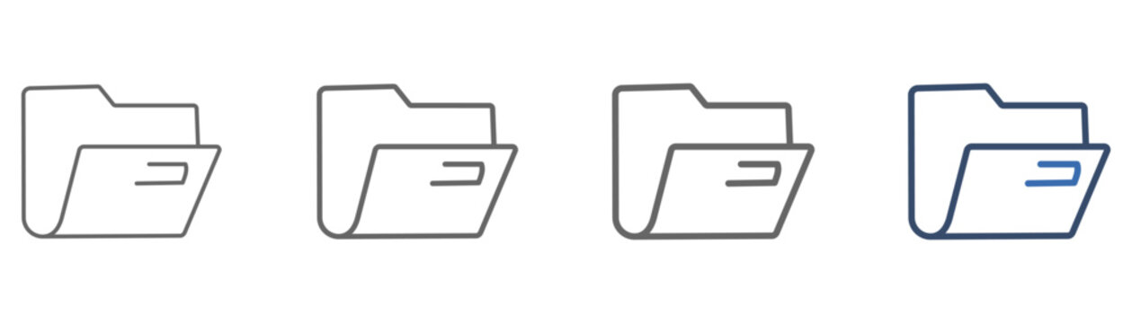 
outline icon set folder with file design