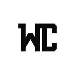 Obraz premium WC monogram logo design letter text name symbol monochrome logotype alphabet character simple logo