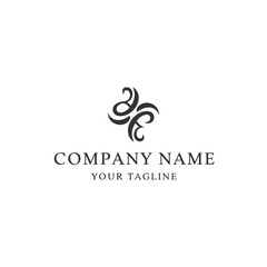Fototapeta premium Elegant Black Swirls Logo Design for Company Branding.