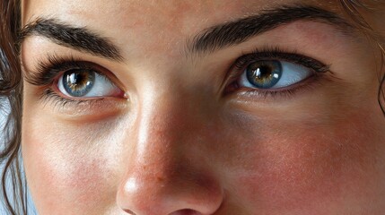 Close-up of human eyes with intricate iris and skin textures