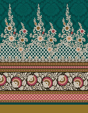 Seamless background of exotic floral , flower seamless pattern with flat style for mockup, fabric, fashion, wallpaper, textile isolated on white background