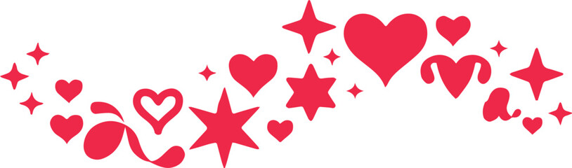 heart pattern red hearts and starbursts seamless vector design
