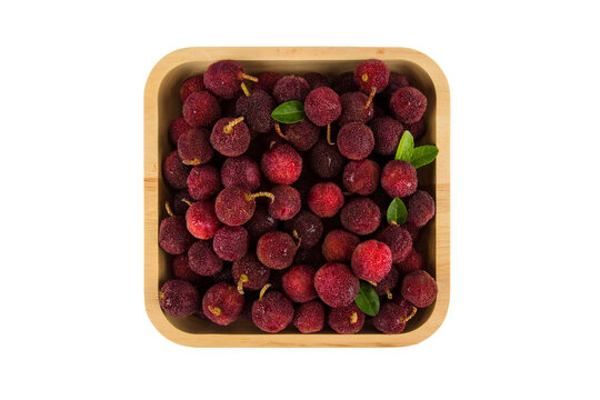 Fresh Bayberry isolated on white background 