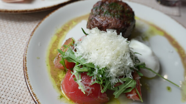 Venison cutlets, a delicacy at a farm restaurant