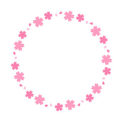 Fototapeta premium Sakura frame. Spring flower cherry blossom elements for poster, invitation card, flyer and season greeting card.